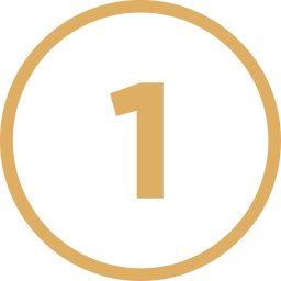 Golden number 1 inside a thick golden circle on a black background.