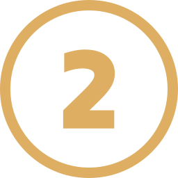 Golden number 2 inside a thick golden circle on a black background.